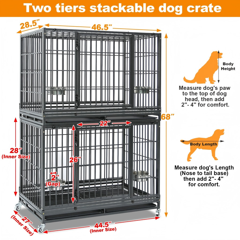 47" Heavy Duty Dog Cage for XL/XXL Dogs 471D02