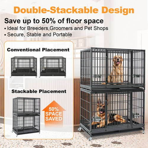 47" Heavy Duty Dog Cage for XL/XXL Dogs 471D02