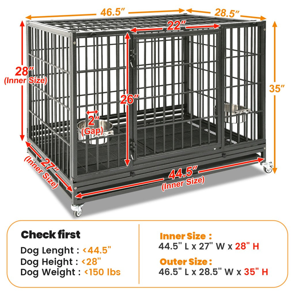 47" Heavy Duty Dog Cage for XL/XXL Dogs 471D02