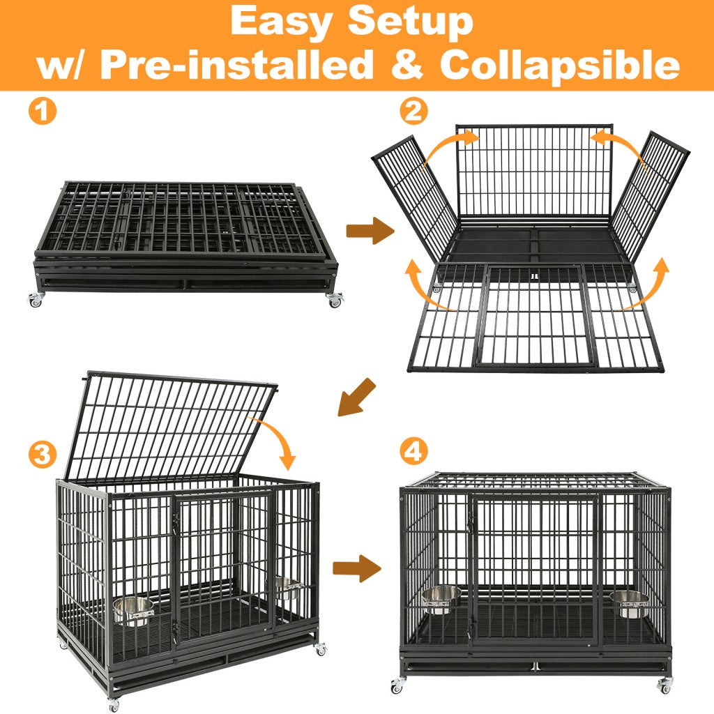 47" Heavy Duty Dog Cage for XL/XXL Dogs 471D02